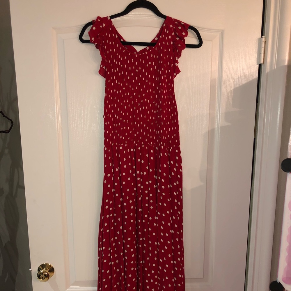 Free People Red combo dress
